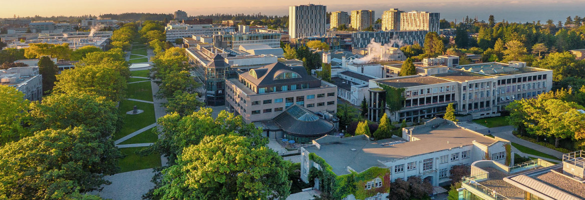 aerial view on UBC Vancouver campus